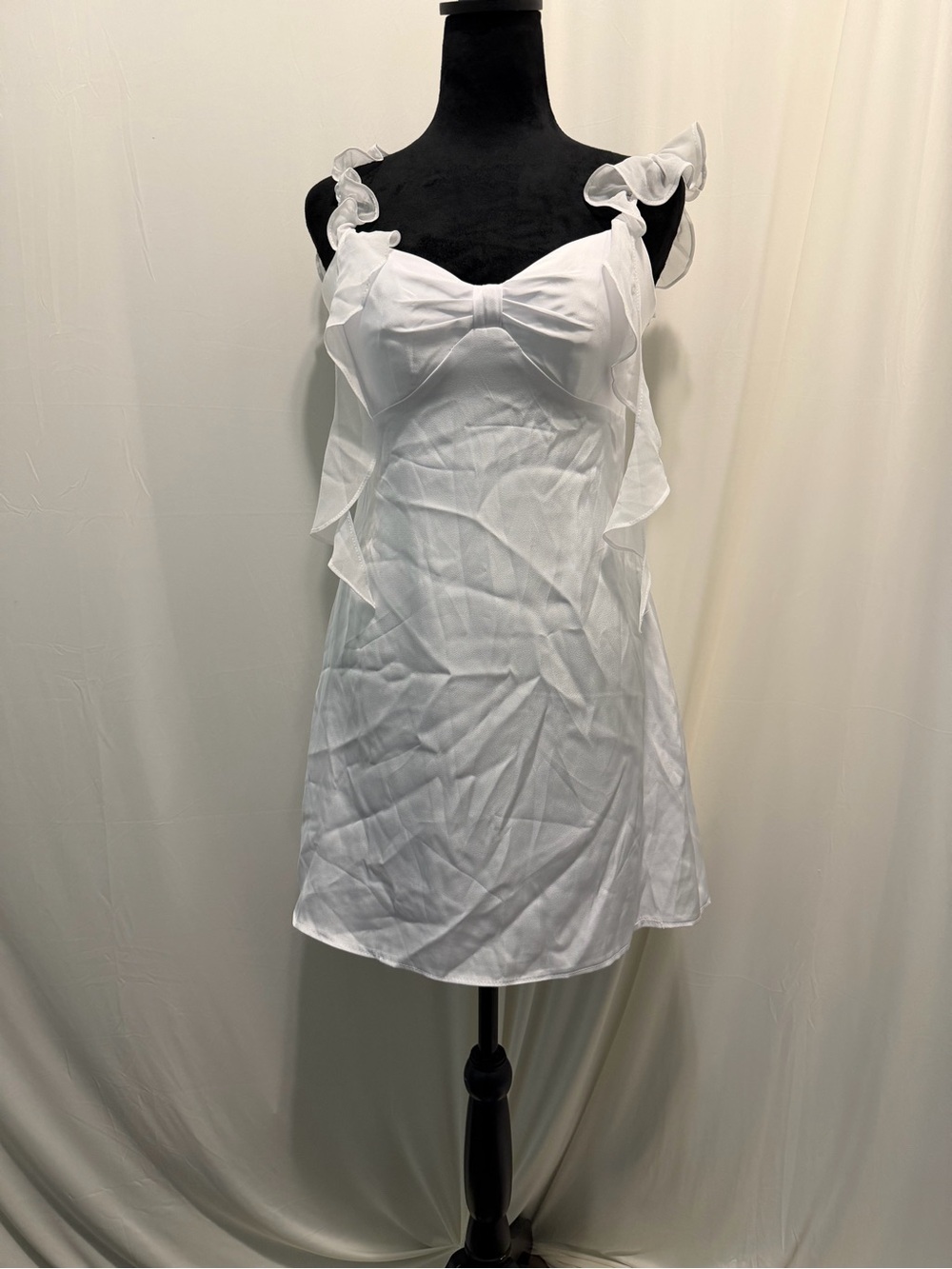White Ruffle‎ Strap Sundress - Picture 2 of 9